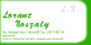 lorant noszaly business card